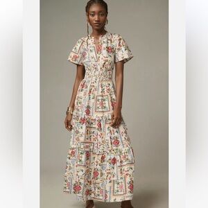 NWT! Anthropologie Somerset Oyster Pattern Maxi Dress - SIZE XXS 🎤
